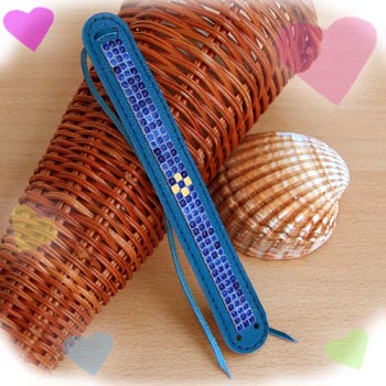 Bracelet Ibiza 2x14,5cm bleu  nuit