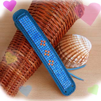 Bracelet Ibiza 2,5x14,5cm bleu