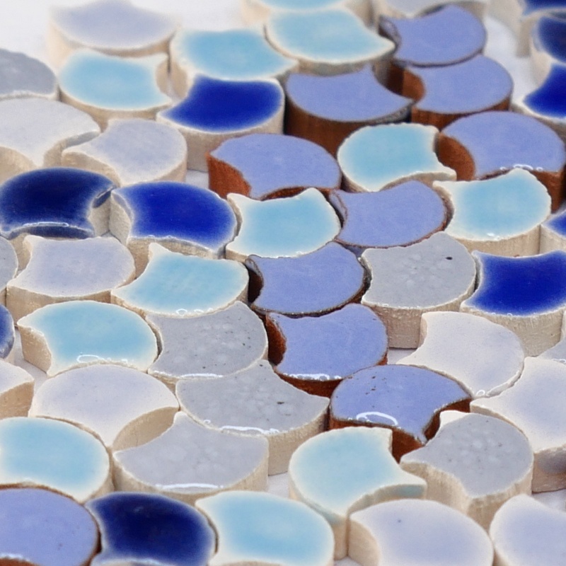 Mini mosaic scales 8mm, 1000 tesserae mix blue, MXBL