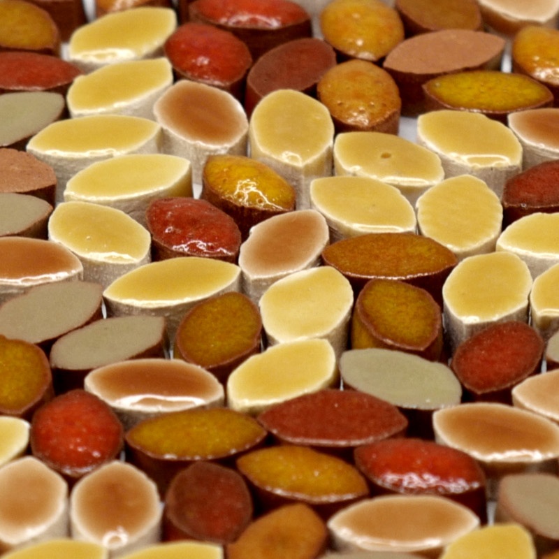 Mini mosaic 8mm Petal, 1000 tesserae mix orange, MXOR