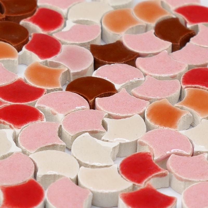 Mini mosaic scales 8mm, 1000 tesserae mix red, MXRG