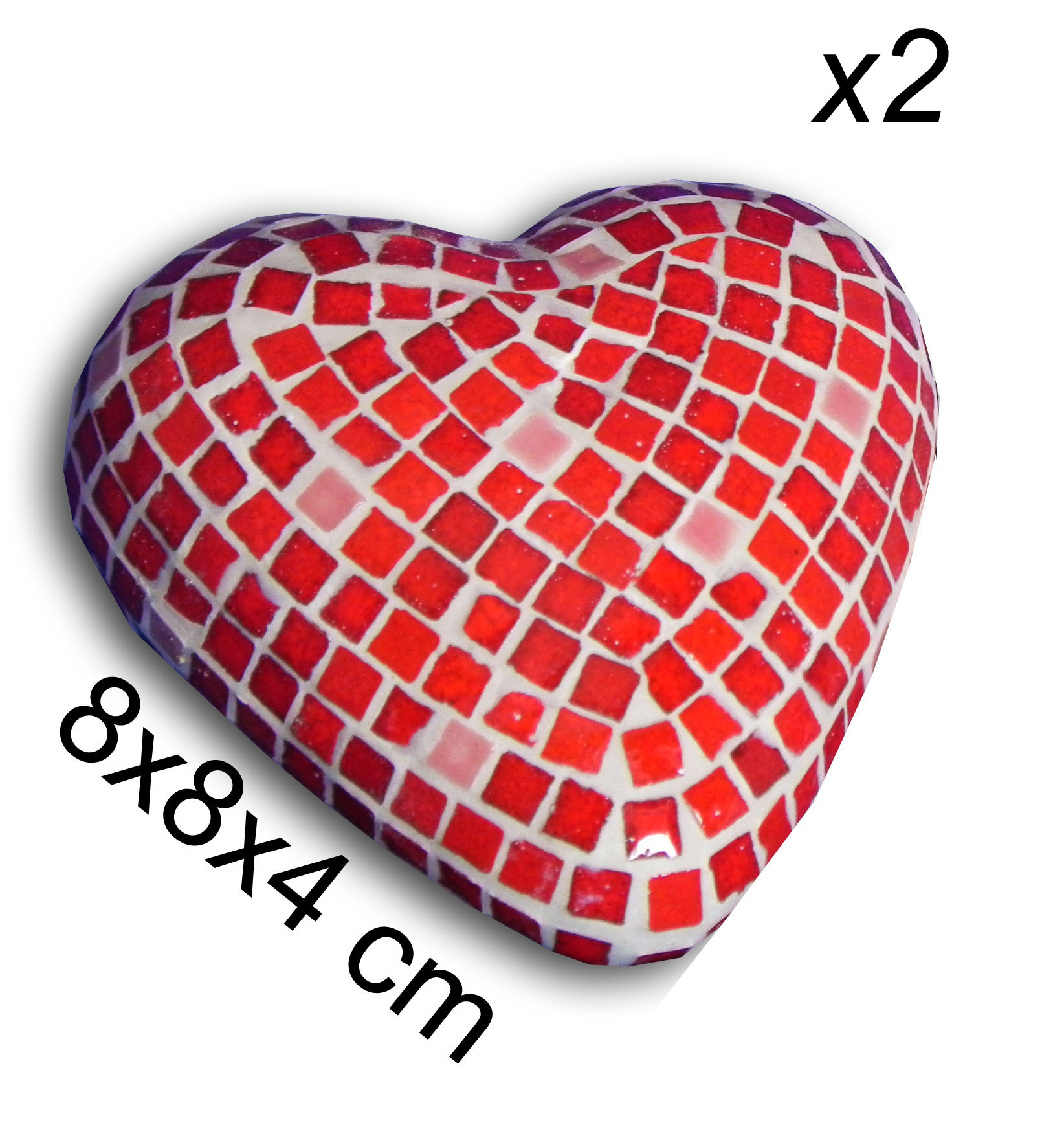 Heart 8x8x4 cm  x 2