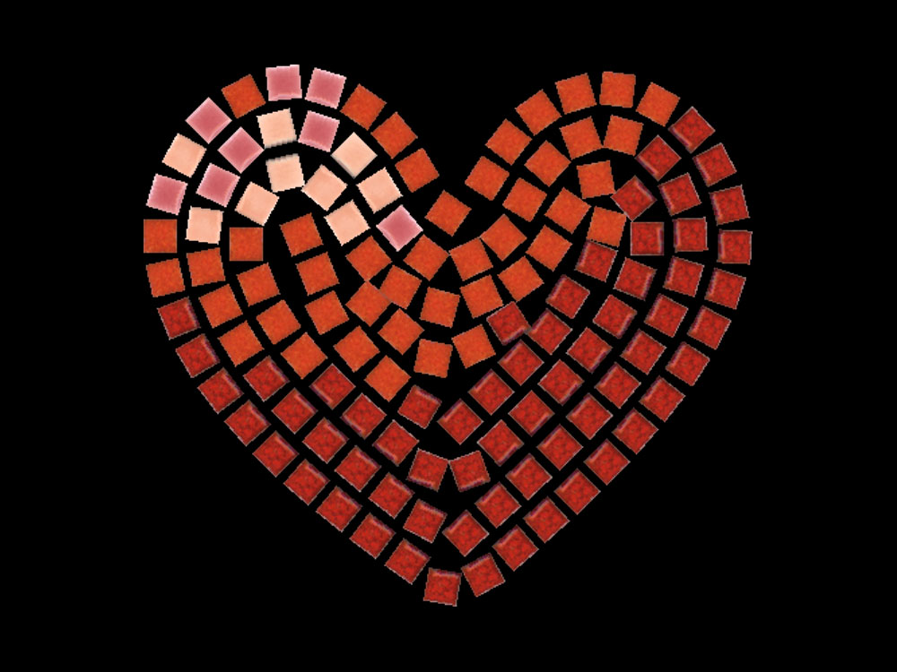 Kit creativo, Mosaico facile Cuore 20x15cm