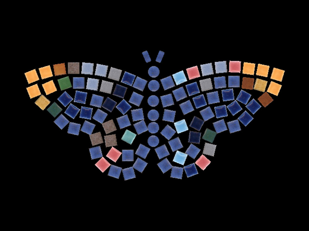 Kit creativo, Mosaico fcil Mariposa 2, 20x15cm