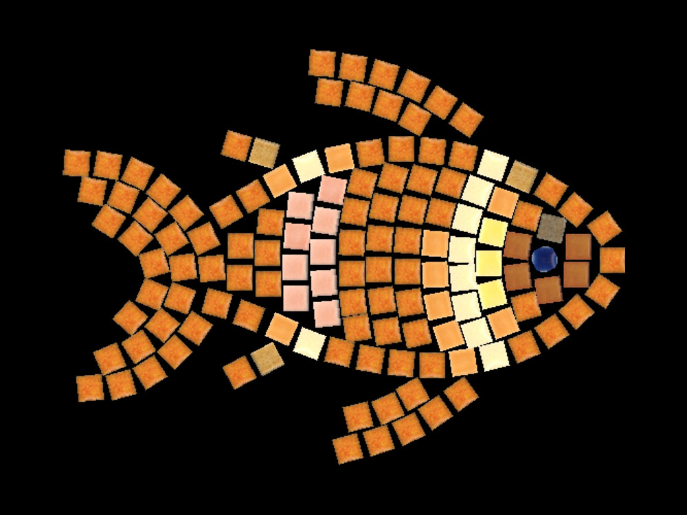 Kit creativo, Mosaico facile Pesce 1, 20x15cm
